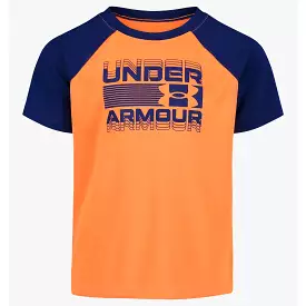 Under Armour Kids Panic Orange Wordmark Stack Raglan S/S Tee