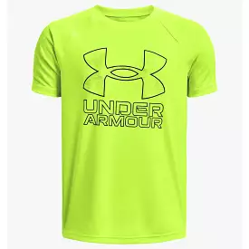 Under Armour Lime Surge/Black Hybrid Print Fill S/S Tee