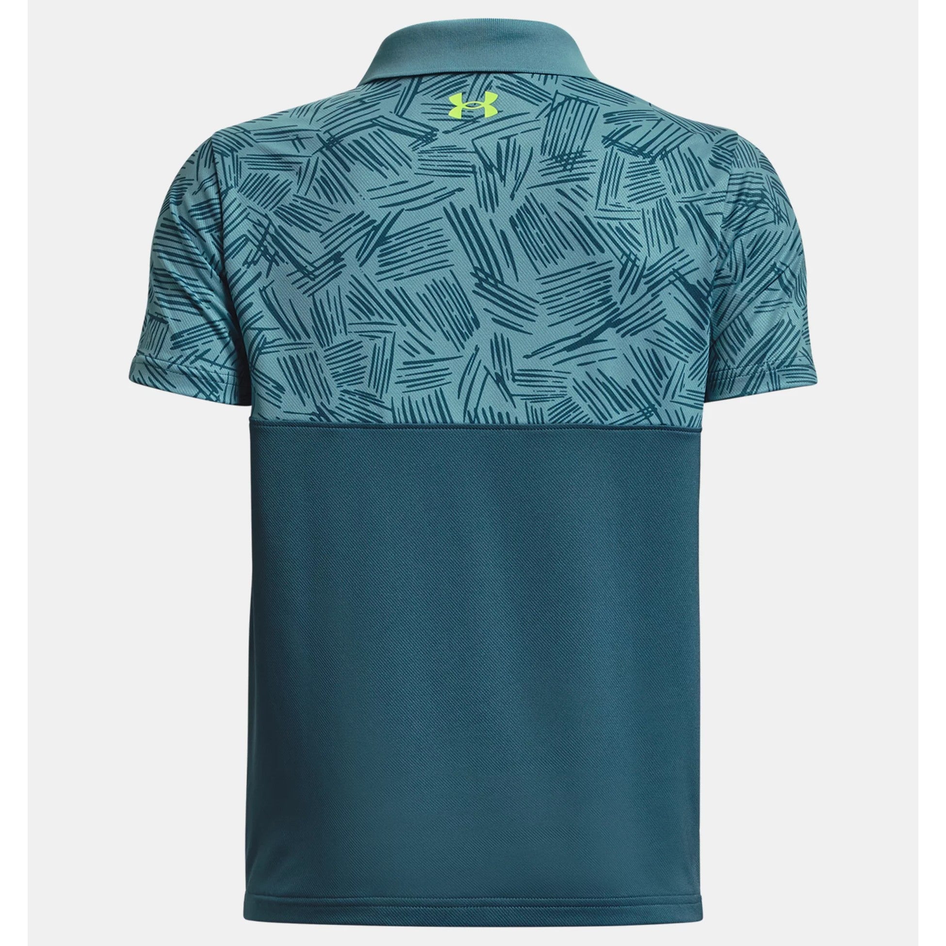 Under Armour Still Water/Lime Surge Palm Sketch Polo