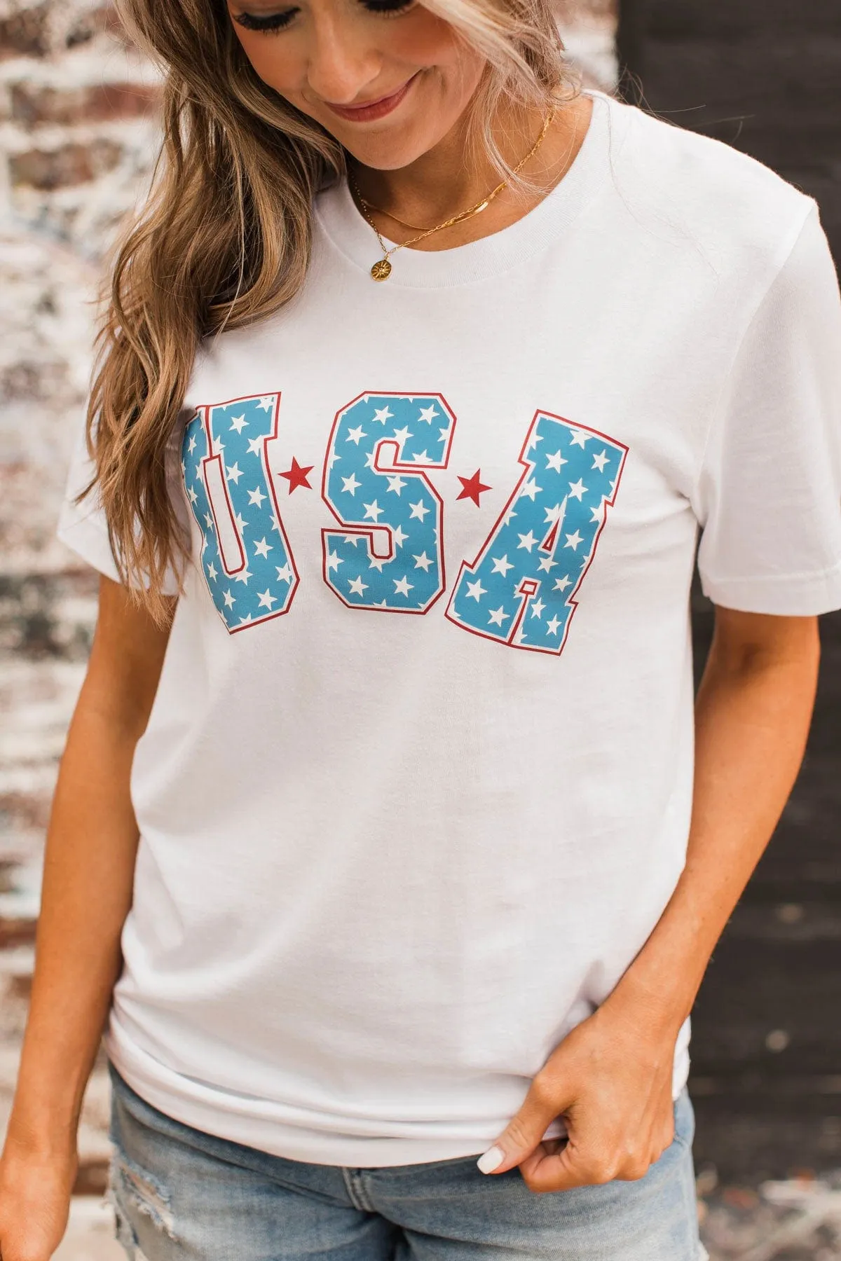 USA Graphic Tee- White