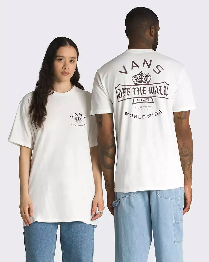 VANS UNISEX CHECKERBOARD WHITE TEE