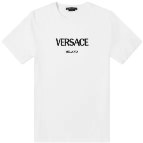 Versace Via Gesu Logo T-ShirtWhite & Black