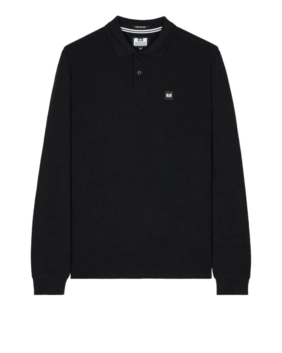 Weekend Offender Dice Long Sleeve Polo Shirt Black