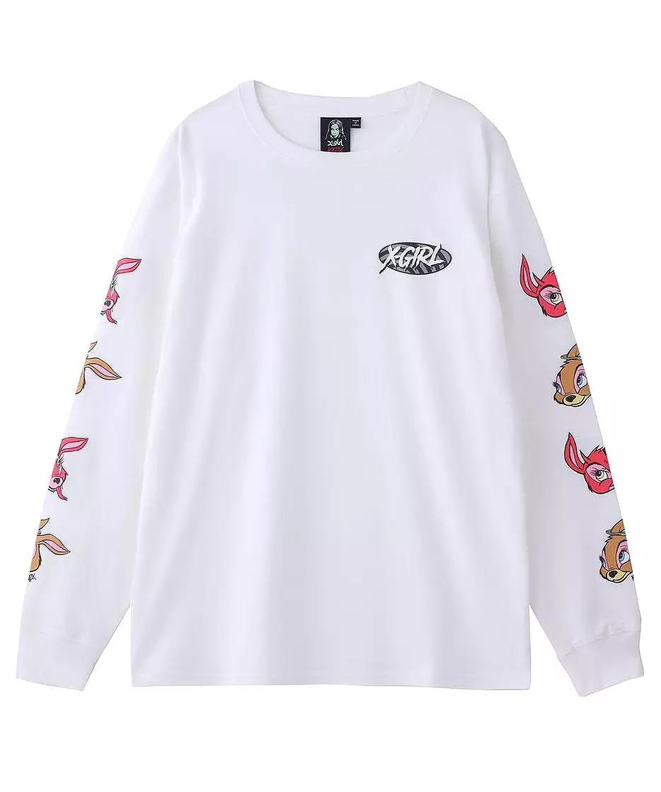 X-GIRL × KOZIK BUNNY L/S Tee White