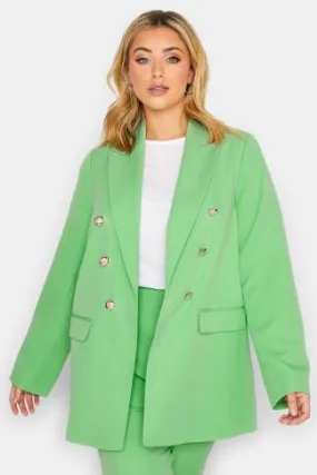 YOURS Curve Mint Green Military Blazer