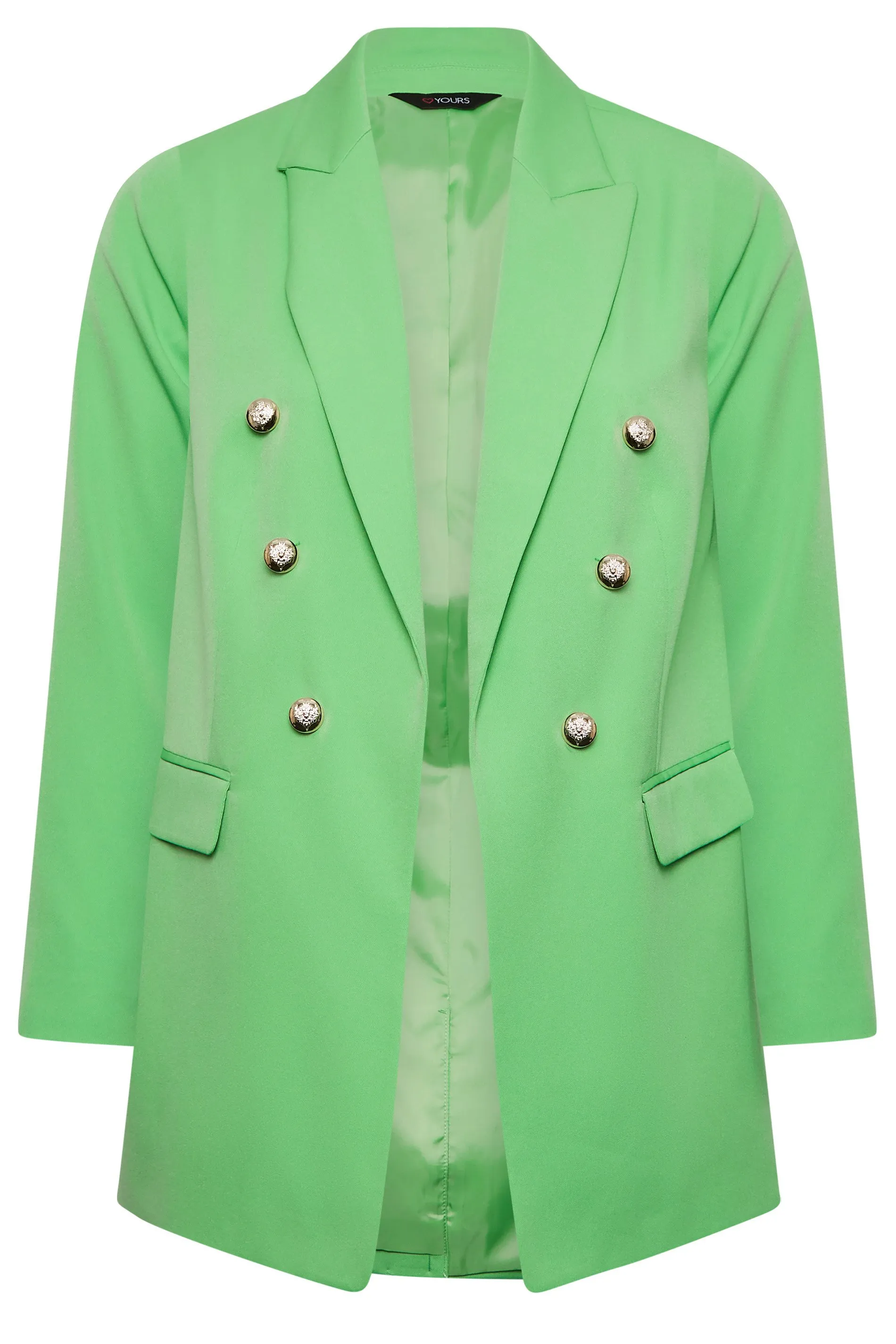 YOURS Curve Mint Green Military Blazer