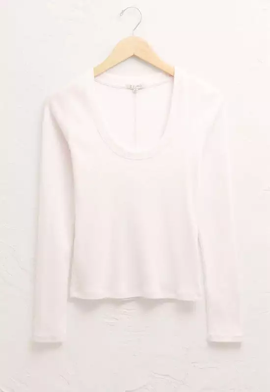 Z Supply - Sirena Rib Long Sleeve Tee White