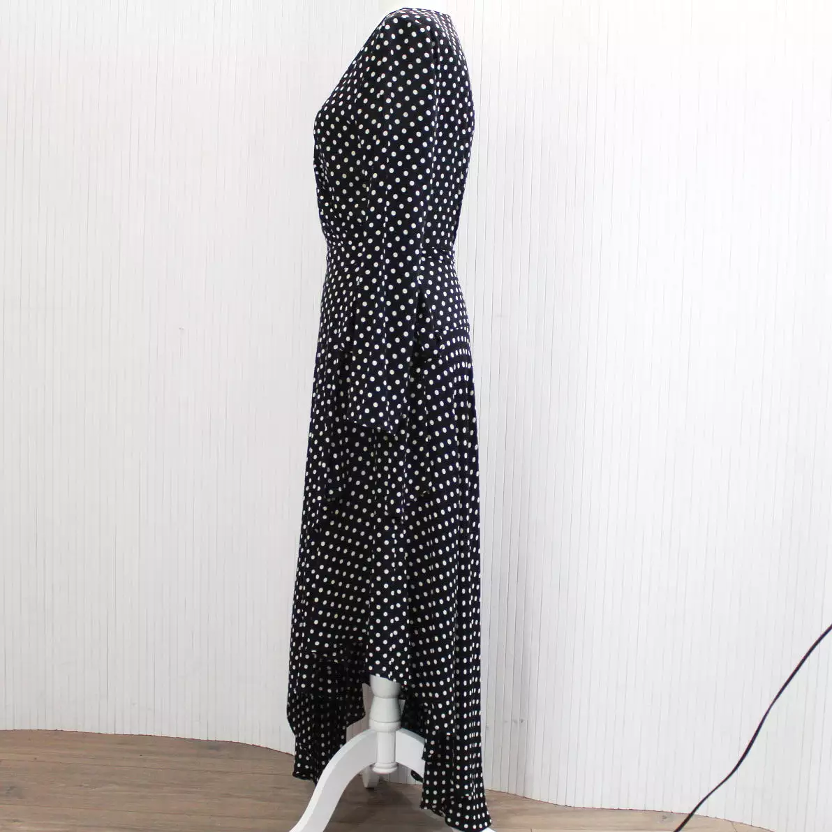 Zimmermann Monochrome Polka Dot Wrap Dress S